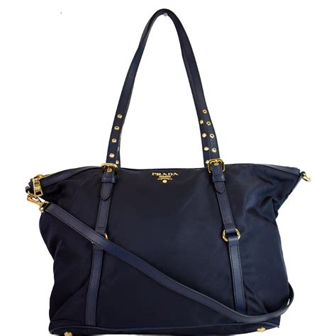 prada tessuto shopping tote blue